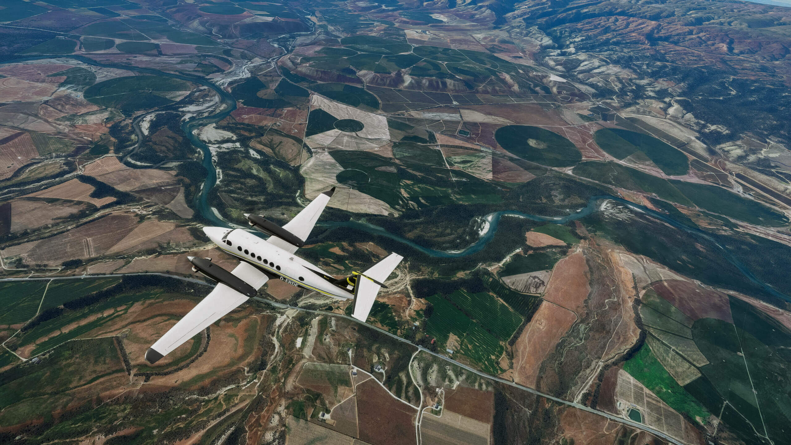 Plane flying over South New Zealand