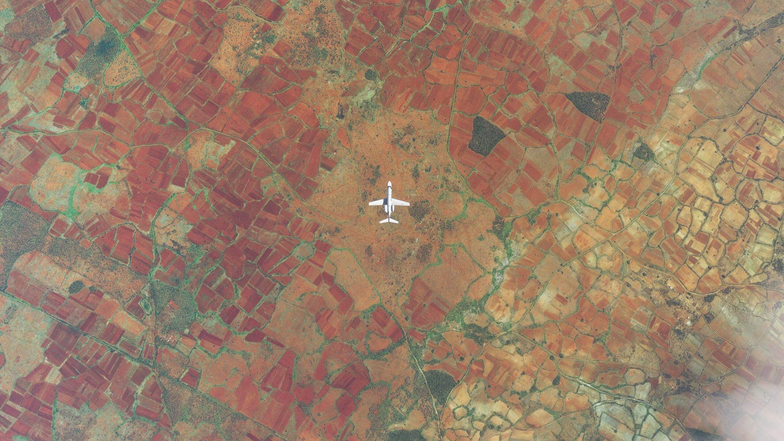 Plane flying over Madagascar