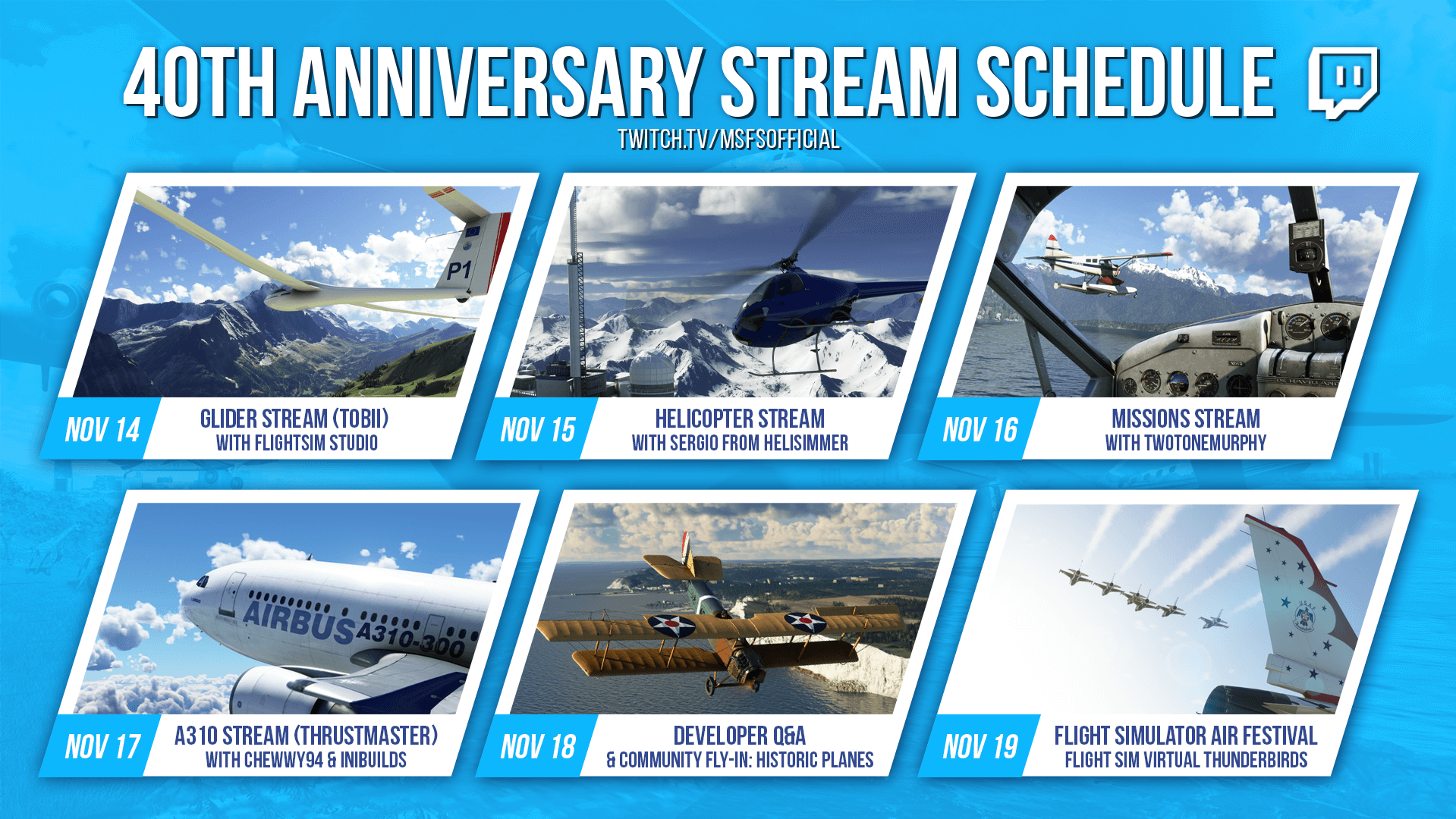 Release schedule for Microsoft Flight Simulator 40th Anniversary Edition